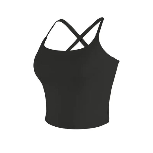 Criss-Cross Adjustable Straps Top with Built-In Bra