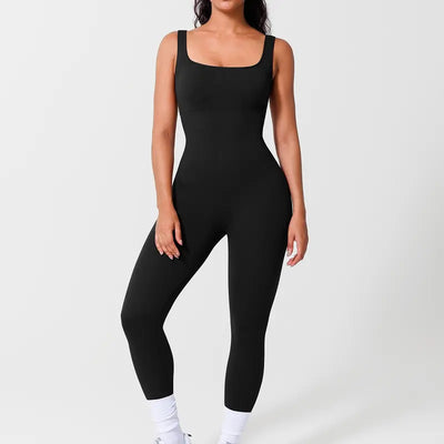 Tummy Control One-Piece Jumpsuit with Built-In Bra