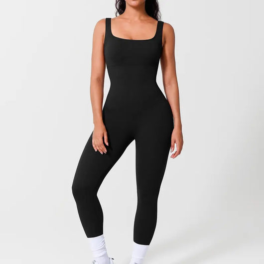 Tummy Control One-Piece Jumpsuit with Built-In Bra