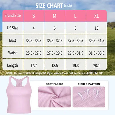 Racerback Workout Tank with Built-In Bra