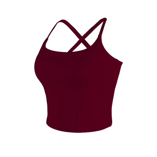 Criss-Cross Adjustable Straps Top with Built-In Bra