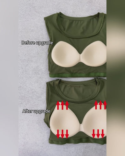Ribbed Long-Sleeve Sculpt Top with Built-In Bra